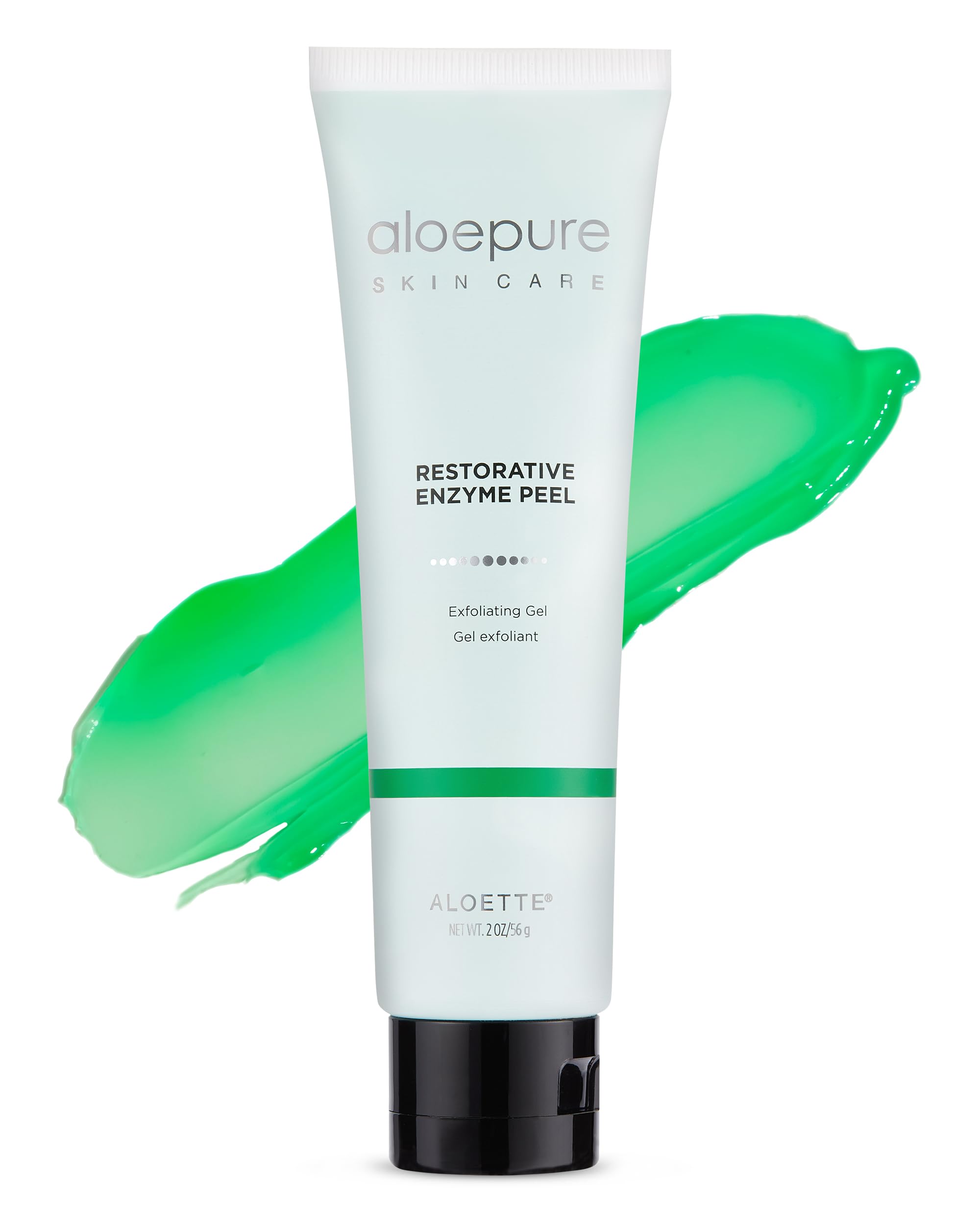Aloette Aloepure Restorative Enzyme Peel Exfoliating Gel - Deep Cleansing Face Mask - Softens and Exfoliates with No Downtime - Removes Dead Skin Cells - Reveals Healthy and Hydrated Glow - 2 oz