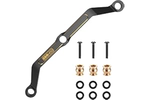 COOWOO Full Clearance Brass Steering Link Upgrade Parts for TRX-4M 1/18 RC Crawler Car, Total Weight 0.46oz, Black