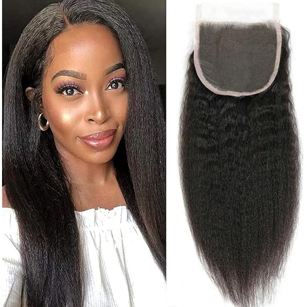 Amazon.com : OLFORY 5x5 HD Lace Kinky Straight Human Hair Yaki