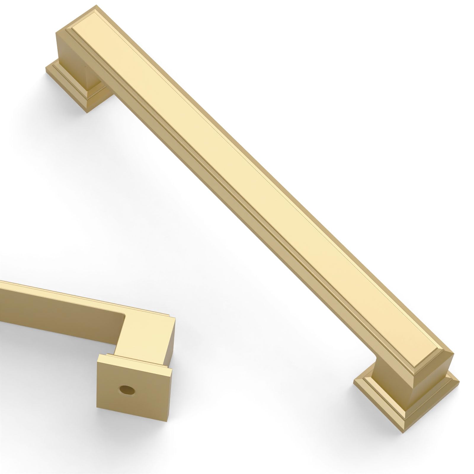 Asidrama 10 Pack 5 Inch(128mm) Brushed Gold Kitchen Cabinet Handles Gold Cabinet Pulls Kitchen Cabinet Hardware for Cupboard Drawer Pulls Image