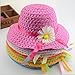 Girls Sunflower Straw Tea Party Hat Set (9 Pcs, Assorted Colors)