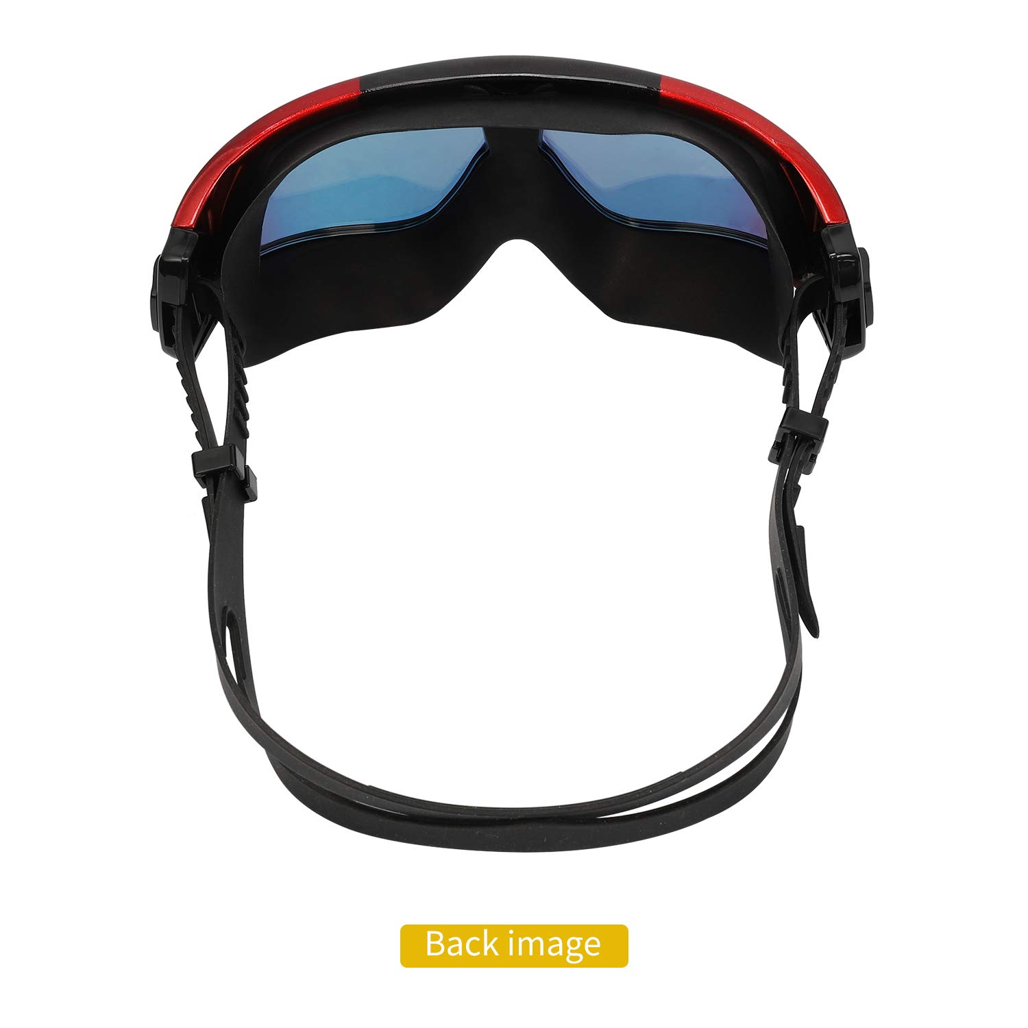 IOUTDOOR Swimming Goggles Large Frame Anti Fog No Leaking, Sports Goggles UV Protection with 180 Degree Vision and Soft Silicone Nose Bridge, Swimming Glass for Adult Youth Men Women (Black Red)