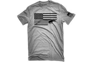 OFF-CAMBER APPAREL American Flag Offroad Shirt Ash Gray Made in USA t-Shirt Perfect for 4x4 Owners