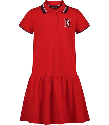 tommy hilfiger knit polo dress Girl's Pique Dress, Pink Heart Flag, 4 : Clothing, Shoes & Jewelry Polo shirt dress