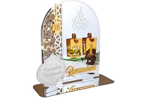 JACKLOVE Ramadan Advent Calendar Wooden Countdown Calendars Decorations for Home,Ramadan and Eid Decor Countdown Calendars Table Decor, Ramadan Eid DIY Count Down Decorations(MSL-269)