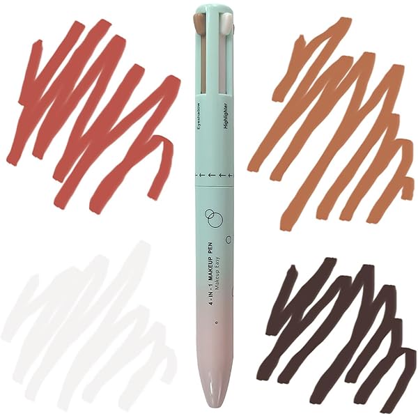 EONFAVE 4-in-1 Make-up-Stift – Für Eyeliner, Augenbrauen, Lippen & Highlighter, Wasserfest (Silber)