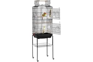 Yaheetech 64-inch Play Open Top Medium Small Bird Cage with Detachable Rolling Stand for Parrot Lovebirds Finches Canaries Parakeets Cockatiels Budgie Parrotlet Conures