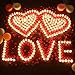 wonsain Heart Shaped Smokeless Tealight Candles, 50 Pack Unscented Tea Lights Romantic Love Candles Bulk for Home Decor, Wedding, Birthday, Party, Halloween, Christmas, Festival (Red)