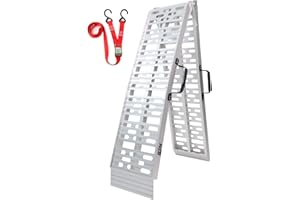 BEJONI 7.5'L Aluminum Ramp, 750lbs Capacity, Lightweight Motorcycle Ramp, Portable Loading Ramp for Trailer, Aluminum Ramp for Pickup Trucks, ATV, Snow Blower, Lawn Mowers,1pc