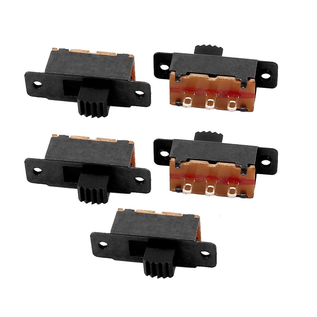 Sourcingmap 5Pcs 2 Position 3P SPDT Micro Miniature Laboratory Slide Switch Latching Toggle Switch