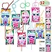 JOYIN 32 Pack Valentines Day Straws with Cards, Colorful Crazy Reusable Drinking Straws for kids, Classroom Exchange Prizes, Party Favors Gifts