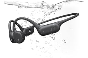 PSIER Bone Conduction Headphones IPX8 Waterproof Swimming Headphones Open Ear Headphones with MP3 Mode 32GB Memory Up to 8 Hours Playtime Bluetooth 5.4 Ear Buds Secure Fit for Running and Fitness
