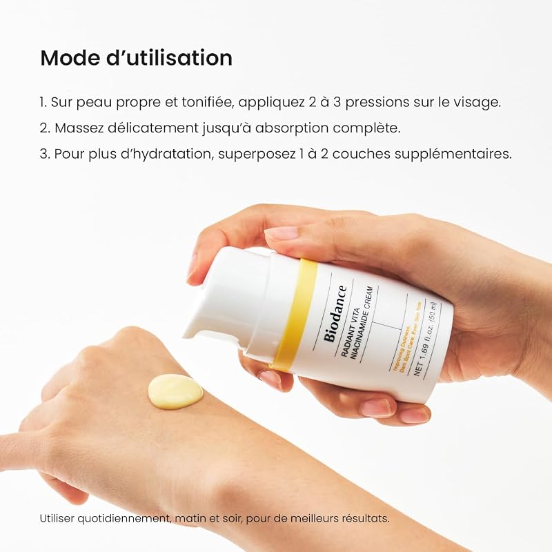 Radiant Vita Niacinamide Cream, Crème Visage Hydratante, Éclat du Teint et Soin des Taches, K-Beauty Coréenne, Idée Cadeau pour Femme, 50 ml