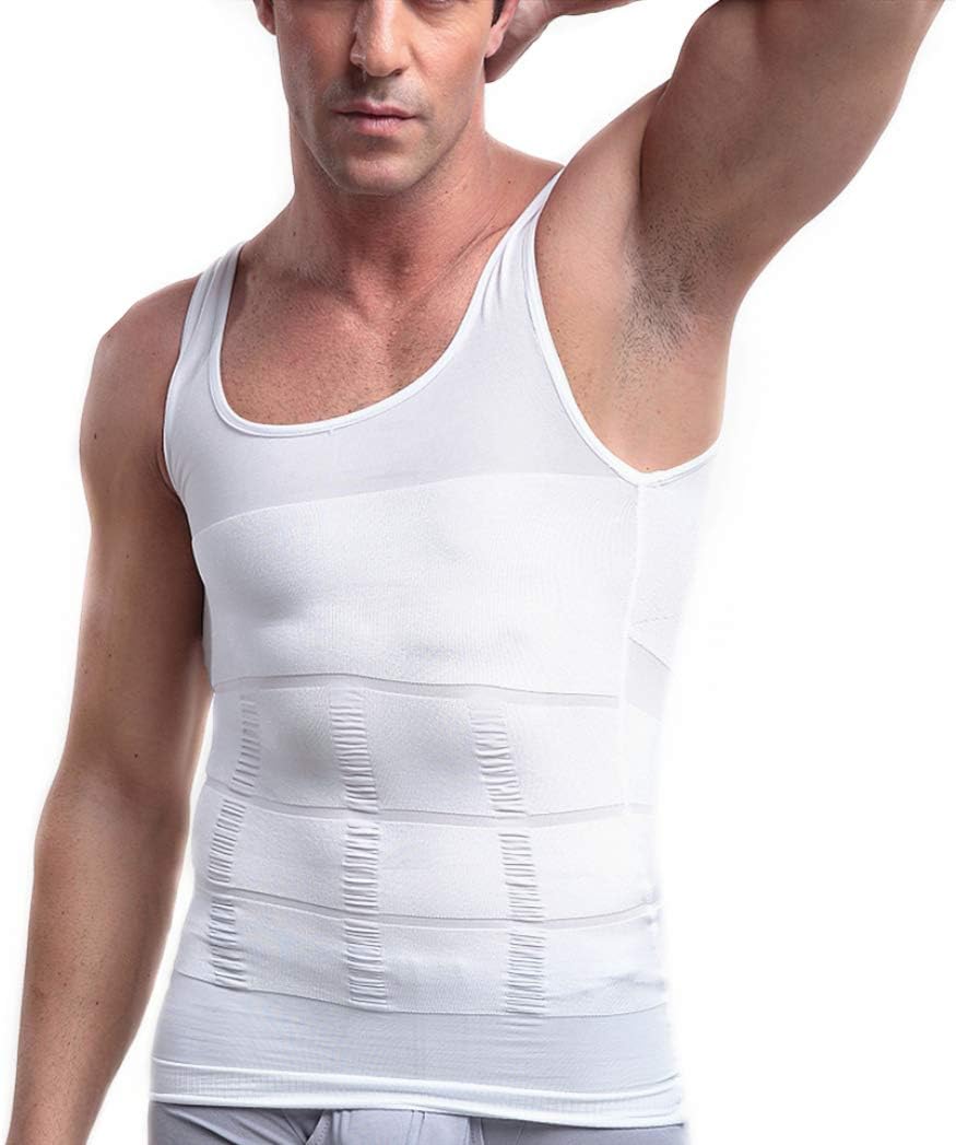 Mens Slimming Body Shaper Vest Shirt, Compression Muscle Tank