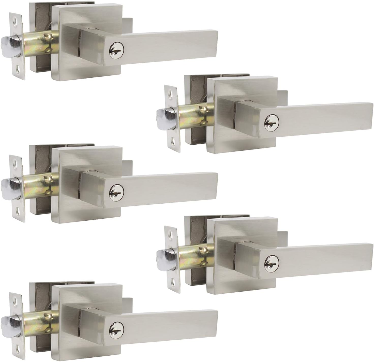 Probrico Square Keyed Alike Entry Door Lever Locksets, Heavy Duty