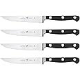 HENCKELS Classic Razor-Sharp Steak Knife Set of 4, German Engineered Informed by 100+ Years of Mastery, Black/Stainless Steel
