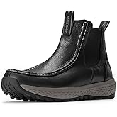 SUREWAY Men's Chelsea Boots,Fashion and Comfort Driving Shoes,Leather Moc Toe Outdoor Work Boots,Slip-Resistant Outsole,EH-Rated,All-Weather Rugged Slip-On Work/Casual/Dress Boots Shoes for Men