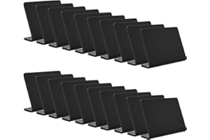 20 Pack Acrylic Mini Chalkboard Sign for Food, AITEE Black Mini Tabletop Chalkboard Signs, Small Buffet Chalkboards Signs for Bakery, Birthday Parties, Message Board Signs, Buffet, Weddings and Retail