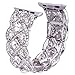 VIQIV Bling Bands Compatible with Apple Watch Ultra Band 38mm 40mm 41mm 42mm 44mm 45mm 49mm Iwatch Series SE 9 8 7 6 5 4 3 2 1, Diamond Rhinestone Stainless Steel Metal Bracelet Wristband Strap for