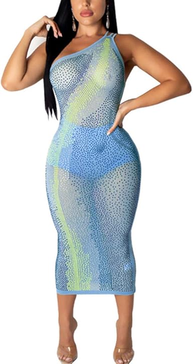blue glitter bodycon dress