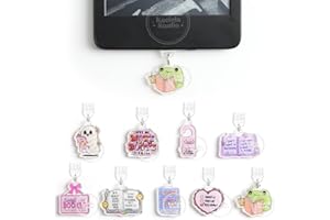 Kaciola 9 Pack Funny Dust Plug Charm Type C for Kindle/E Reader, Dust Plug Accessories for Women, Type C/Micro USB Dust Plug