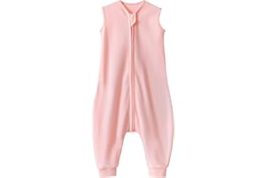 QUENESS Baby Sleep Sack with Feet for Boys Girls, Infant Toddler Sleeveless Wearable Blanket Sleepsack for Early Walkers