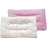 RESTIRY 1Pc Toddler Pillow,Breathable and Skin-Friendly,Machine Washable,100% Cotton Cute Kids Pillows for Sleeping,Kids Sleeping Pillow for 2-6 Year Old,19X11inches (Pink)