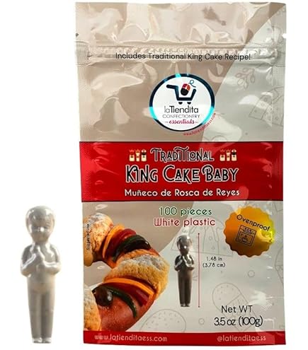 King Cake Baby Jesus Figurines - Glow In The Dark 3 Pack For Mardi Gras Tradition With Blessing Card