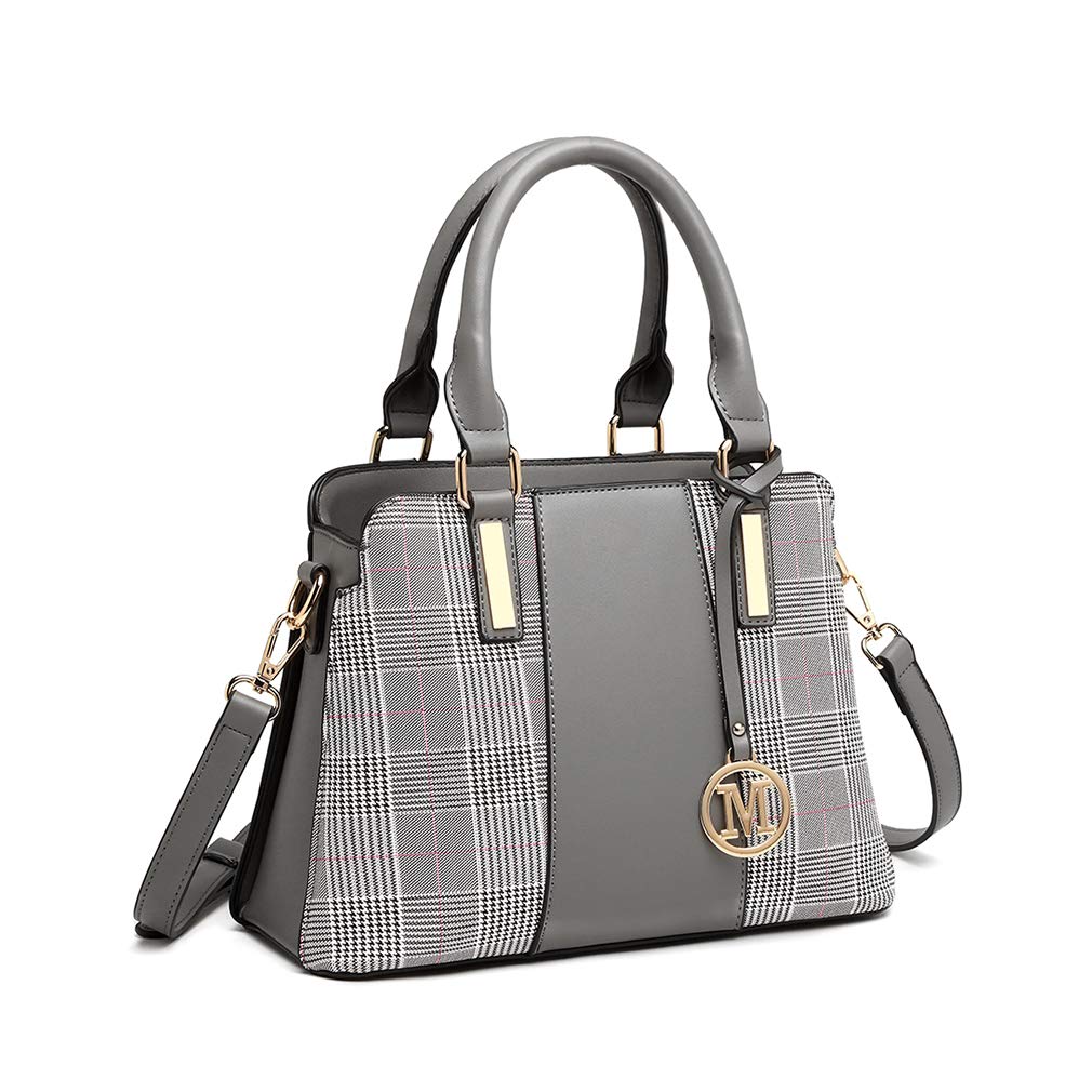 Miss Lulu Handbag Women Retro Stripes Crossbody Bags Elegant Stitching Shoulder Bag Faux Leather