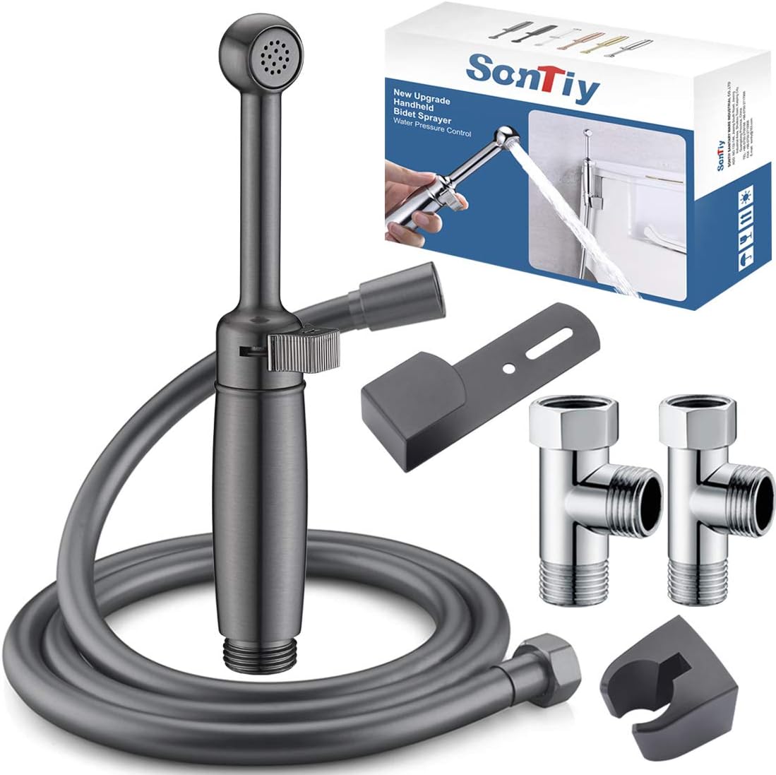 Bidet Sprayer for Toilet SonTiy Handheld Bidet Spray Shower Cleaning Shattaf Set Bidet Attachment for Toilet UK Seat,Bathroom,Baby Cloth Diaper,Personal Hygiene,Solid Brass