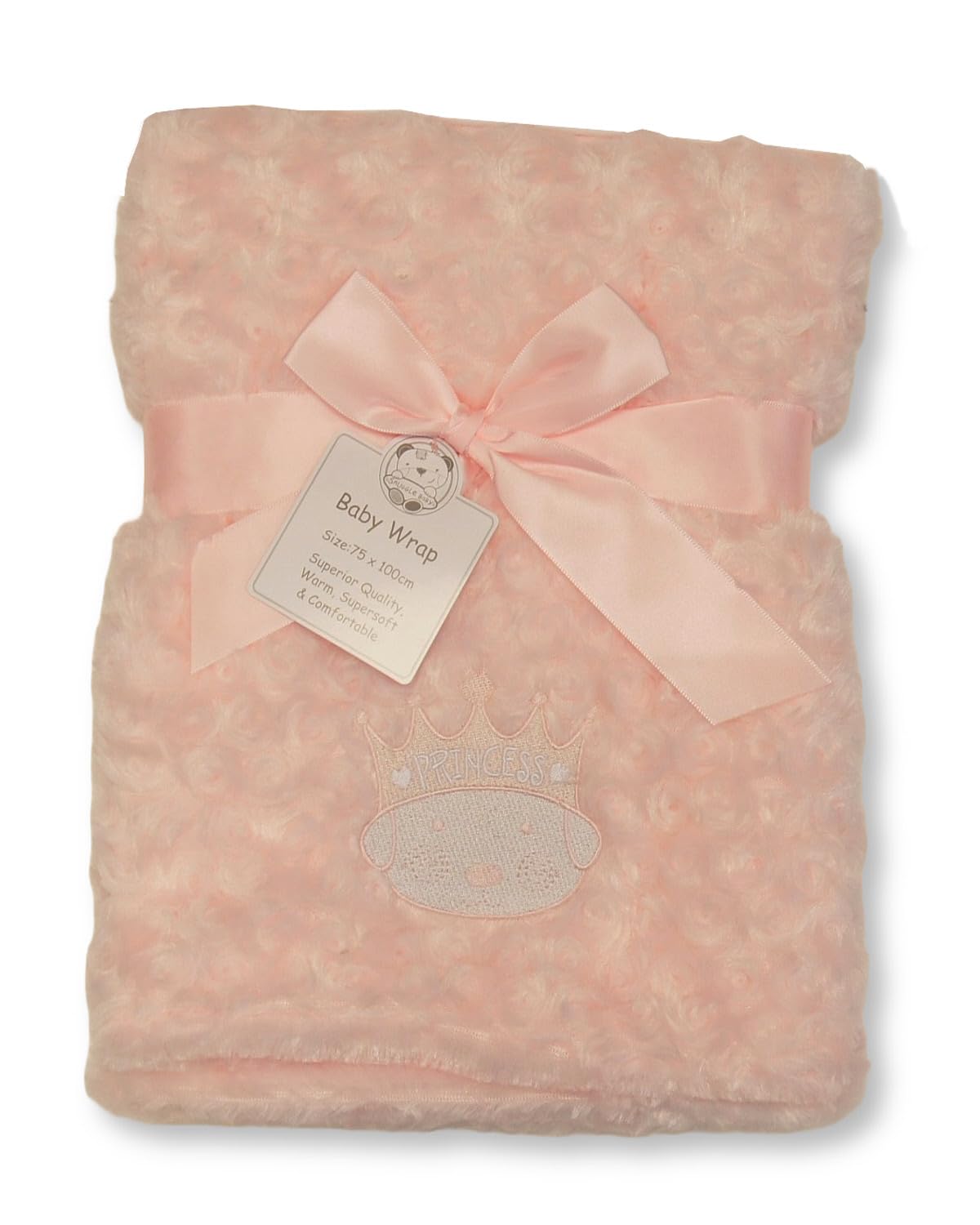 Baby Girls Wrap Blanket with 'Princess' Embroidery