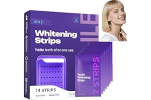 Viralaluna Purple Teeth Whitening Strips Daily Use Gentle & Comfortable Natural Shine Stain Reduction (14 STRIPS)