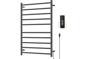 Towel Warmers for Bathroom, Electric Heated Towel Rack for Bathroom, Stainless Steel, 10 Bar Large Rack, Build-in Timer 2H/4H