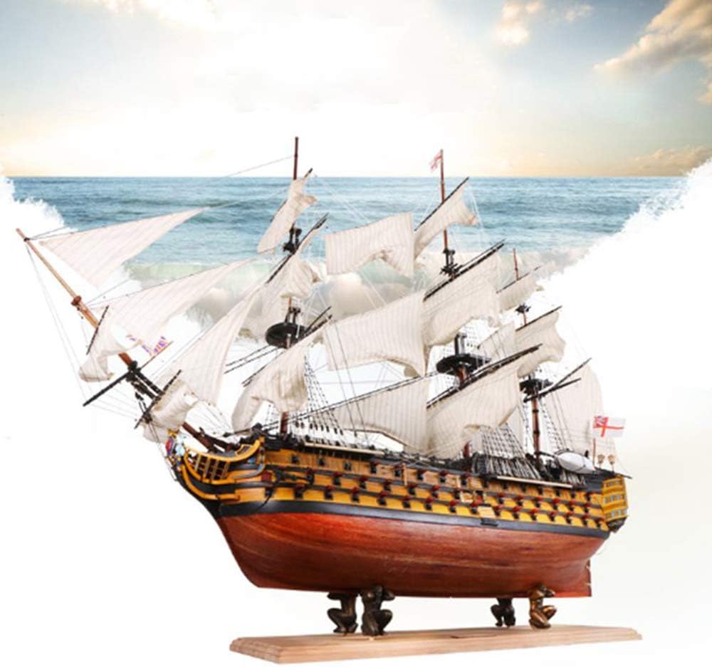 ZHAOJIANHUI DIY Handmade Assembly Ship 21" Wooden Sailing Boat Model Kit Ship Handmade Assembly Decoration Gift For Children Boy50x20x45cm