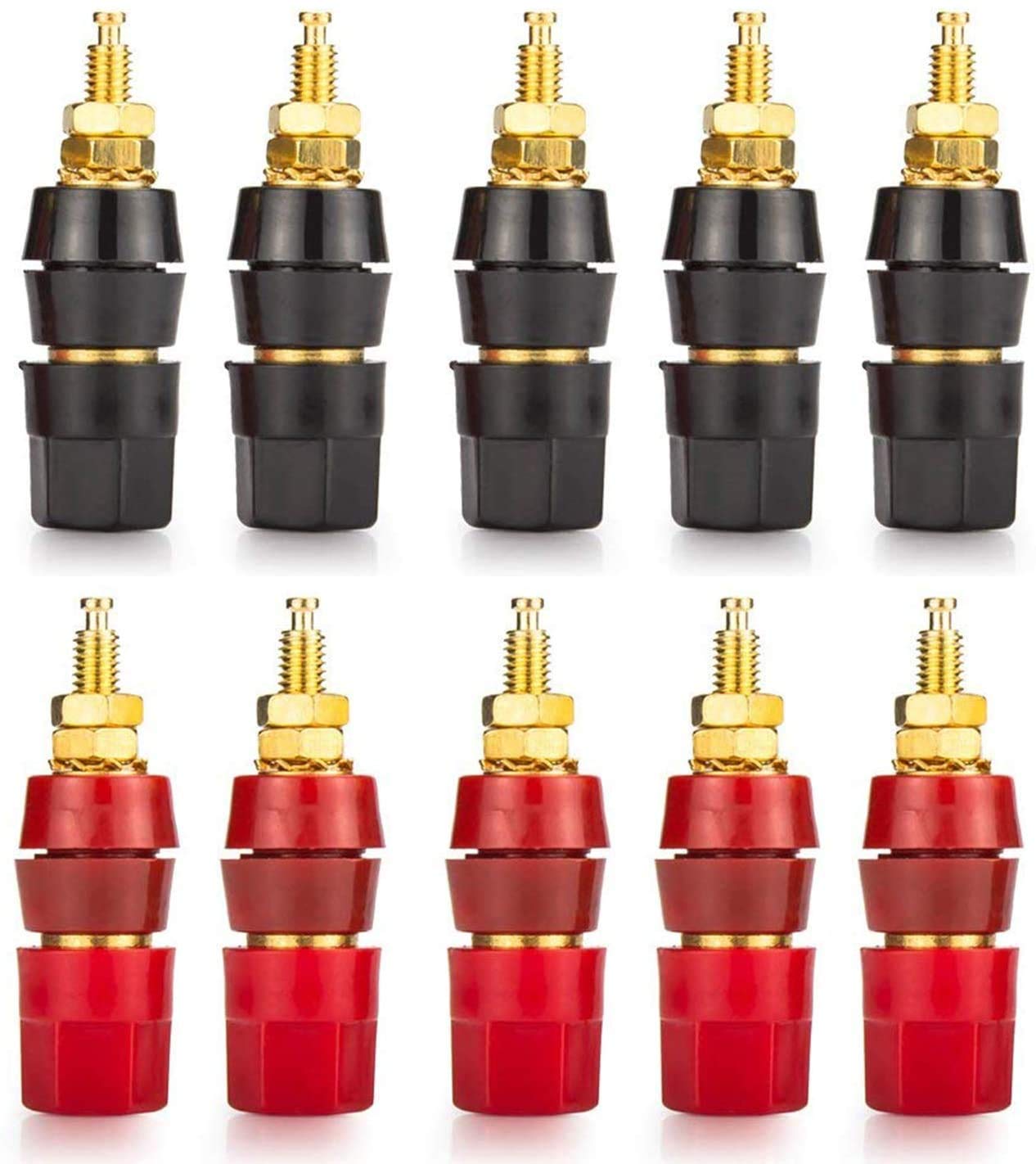 Clyxgs Banana Plugs (10 Pcs) - 4mm Diameter, Metal and Plastic Material, Coated for Signal Transfer, Package of 10