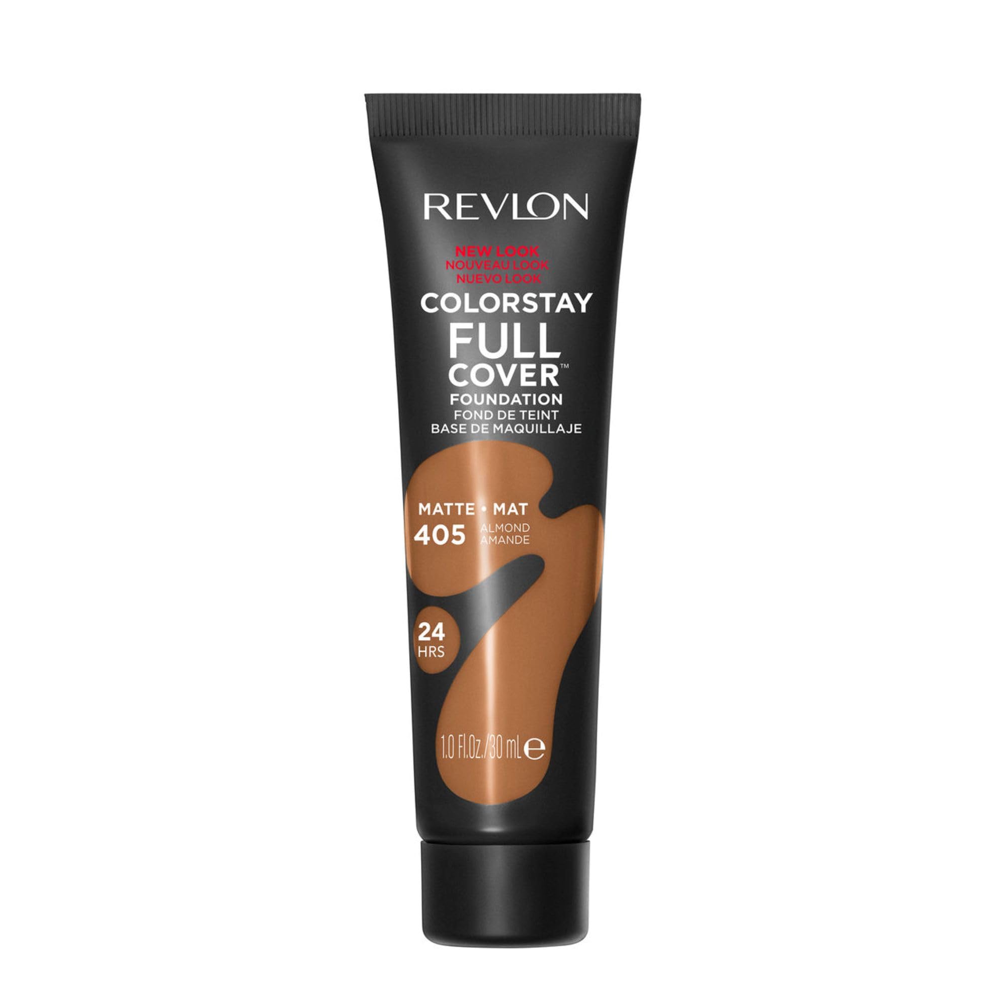 Revlon ColorStay Full Cover Longwear Matte Foundation, Heat & Sweat Resistant Lightweight Face Makeup, Almond (405), 30ml