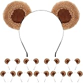 Beviliu Brown Bear Ears Cute Headband Fluffy Hairband, Animal Head Wear for Party Celebrations Halloween