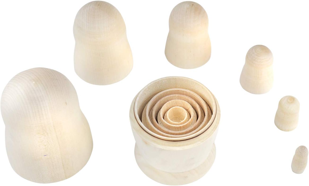 unpainted matryoshka dolls