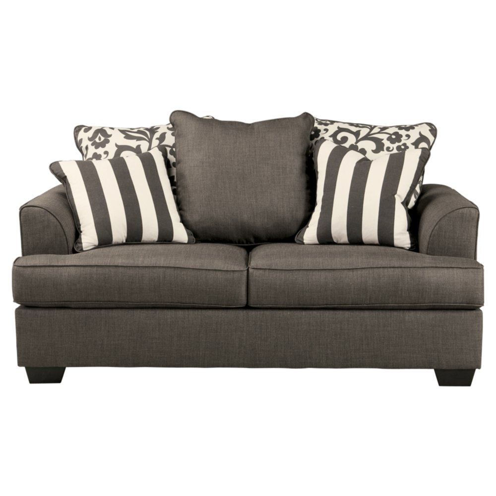 Ashley Furniture Signature Design - Levon Loveseat - Classic Style Couch - Charcoal Gray