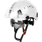 GREEN DEVIL Construction Safety Helmet Hard Hat with Visor and Safety Glasses ANSI Z89.1 Cascos De Construccion Vented ABS Work Hardhat for Men&Women