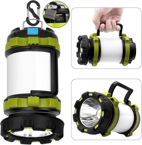 Rechargeable Torch, LED Torch Rechargeable, 6 Modes 3 in 1 Camping