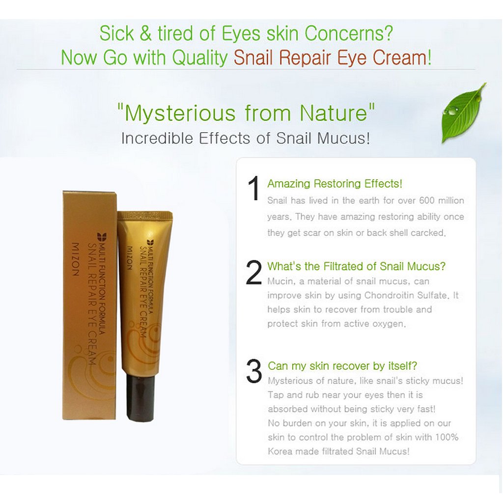 Hasil gambar untuk MIZON Snail Repair Eye Cream 15 ML Tube