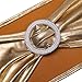 Yetomey 10PCS Chair Sashes Spandex Bow Chair Bands with Buckle Slider Sashes for Wedding Banquet Party Event Decoration (Metallic Gold)