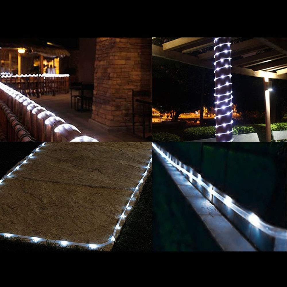 Tuokay, Solar Garden Lights, Outdoor Rope Lights, Waterproof 12m 100 LED 8 Twinkling Modes Fairy Lights - Image 4