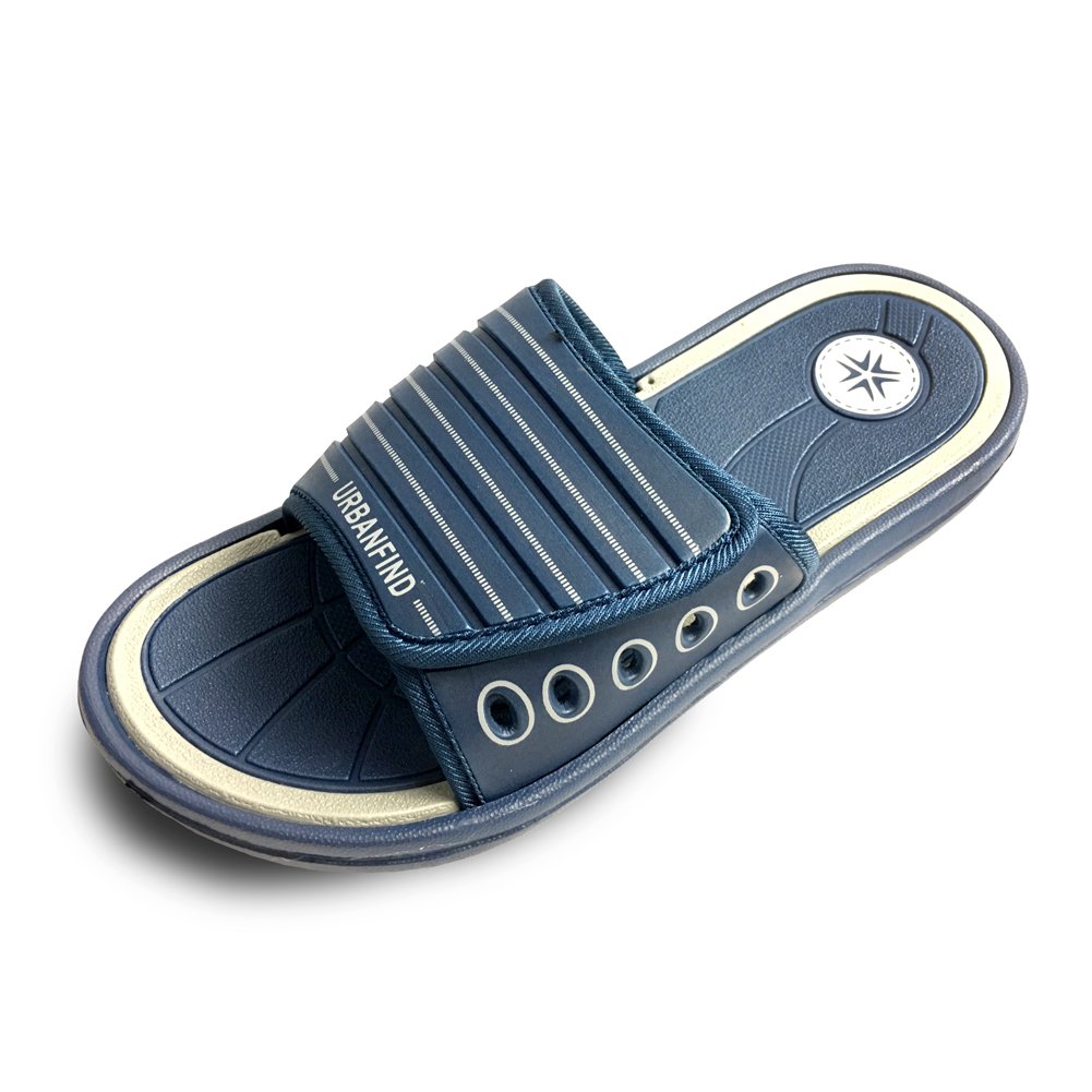 URBANFIND Men\'s Casual EVA Slide Slipper Beach Sandals Shoes Blue Grey, 6 D(M) US/EU 40