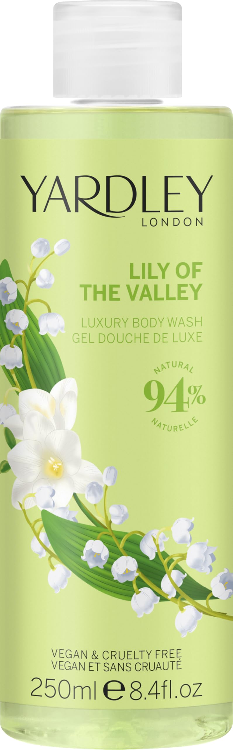 Yardley London Lily of the Valley Body Wash, Floral Womens Shower Gel with Shea Butter, Cleansing and Hydrating Body Wash for Women 250ml