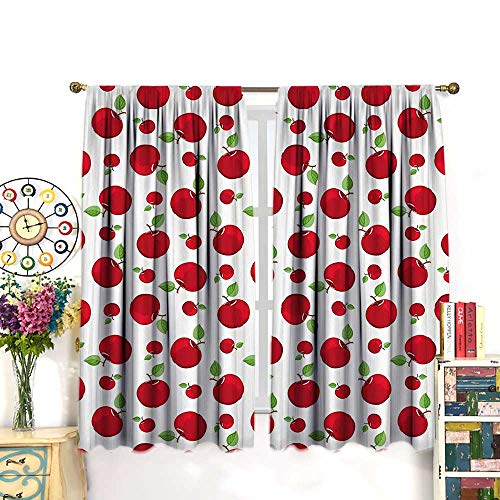 Despkon Apple Kitchen Curtains Vivid Colored Cartoon Style