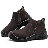 DRKA Men's Steel Toe Chelsea Boots - EH Waterproof Work Shoes for Construction, Industrial, Slip Resistant