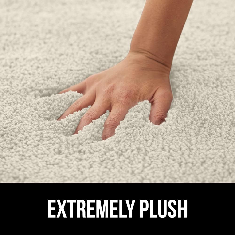 Gorilla Grip Premium Luxury Bath Rug, Absorbent, Soft, Thick Shag, Bathroom Mat Rugs, Machine Wash and Quick Dry, Plush Carpet Mats for Bath Room, Shower, Bathtub and Spa Floors, 24x17, Ivory Cream: Home & Kitchen
