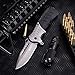 Grand Way Folding Tactical Knife - Spring Assisted Pocket Knives - Stainless Steel Blade with Black Plastic Handle - Best Urban Tourist Knife for Travel Hiking Survival 6783 T